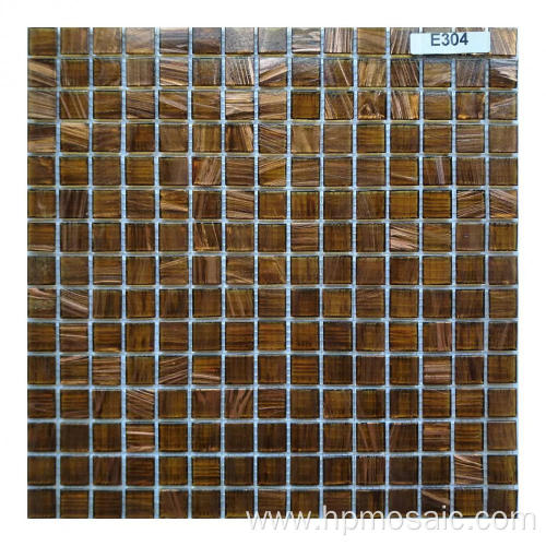 gold line mix brown color mosaic tile